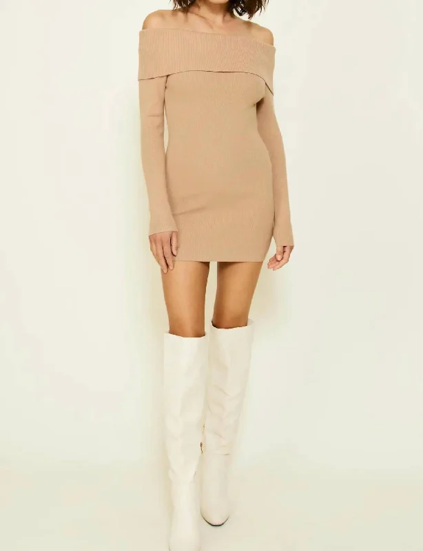 Heart Struck Sweater Dress In Natural