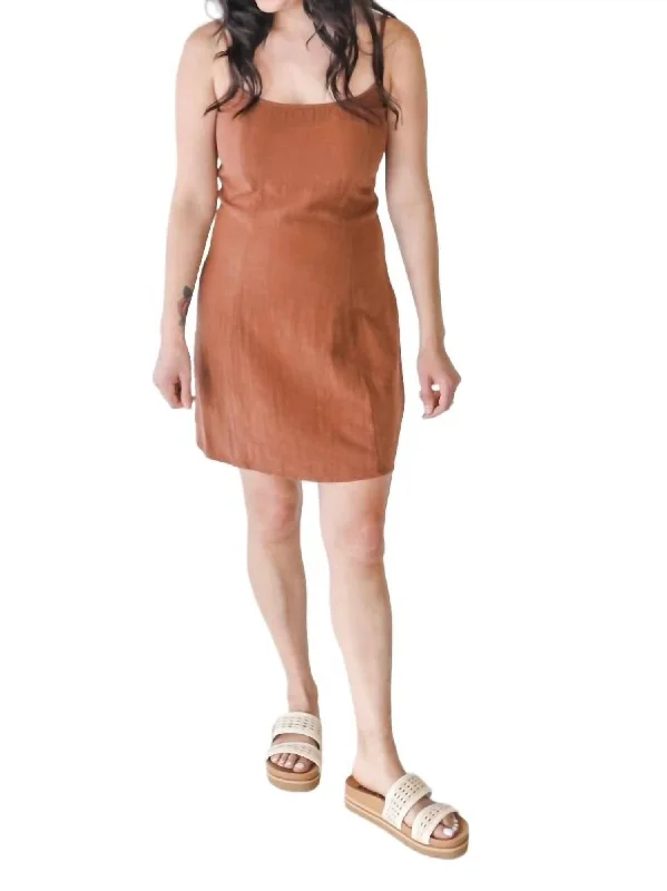 Stay Awhile Mini Dress In Toasted Coconut