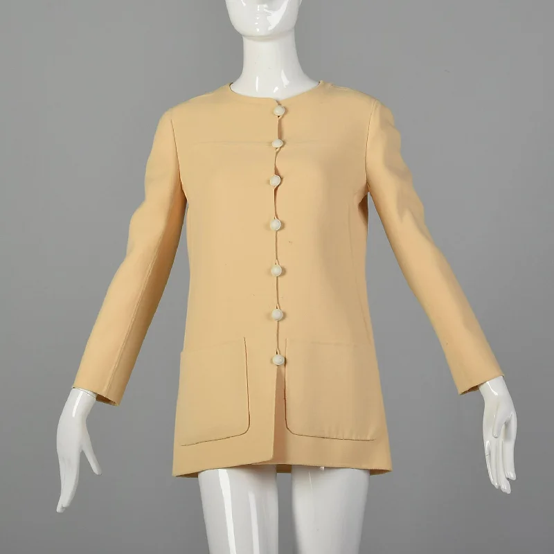 Small 1960s Minimalist Cream Jacket