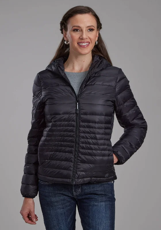 2165 BLACK NYLON DOWN JACKET