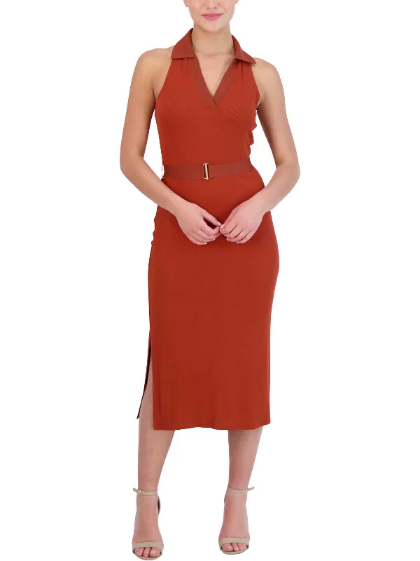 Womens V-Neck Polo Shift Dress