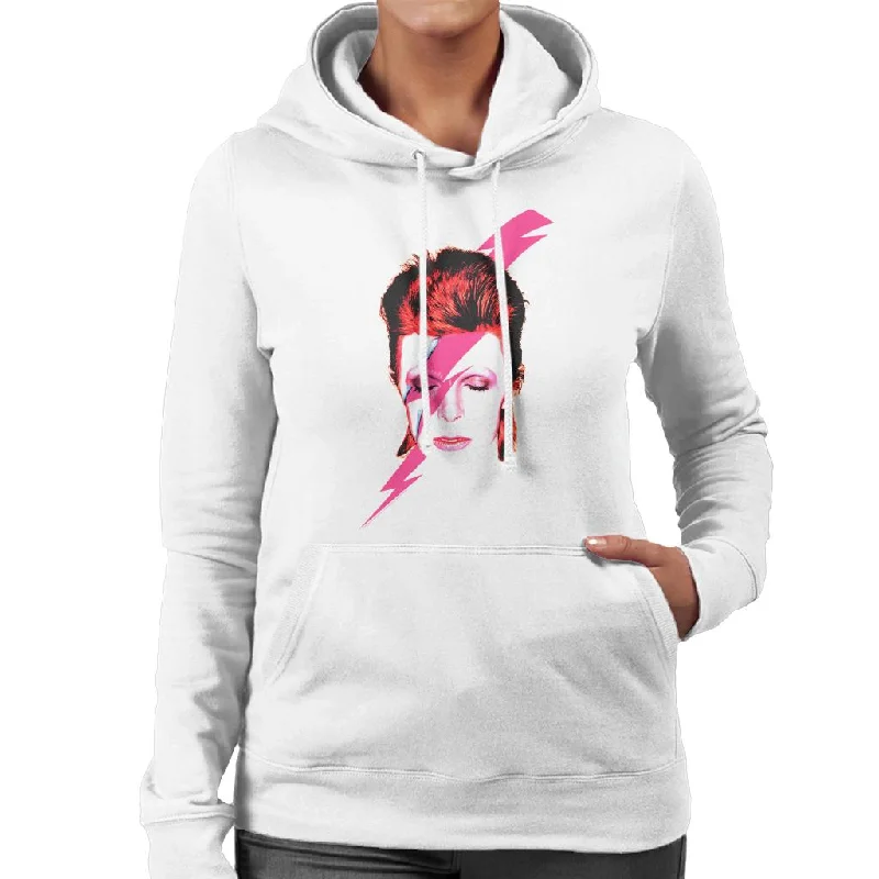 David Bowie Aladdin Sane Lightning Bolt Women's Hooded Sweatshirt