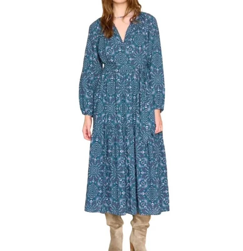 Ambrose Dress In Indigo Flora