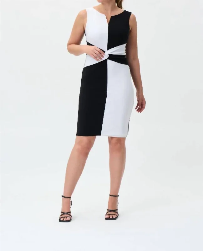 Black Vanilla Colorblock Dress In Black/vanilla