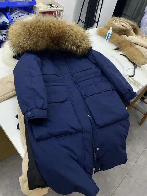 Navy Raccoon Fur