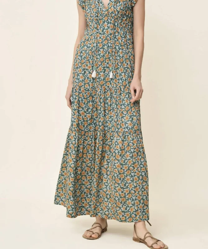 Jacqueline Maxi Dress In Felice Fern