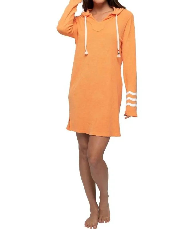 Loop Terry Tunic Dress In Guava