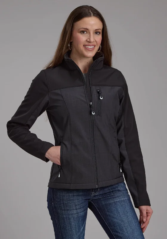 2252 GY/BL PIECED SOFTSHELL JACKET