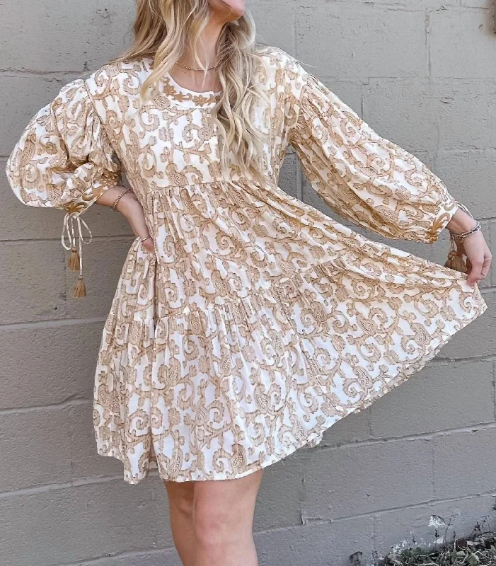 Toni Mini Dress In Tan