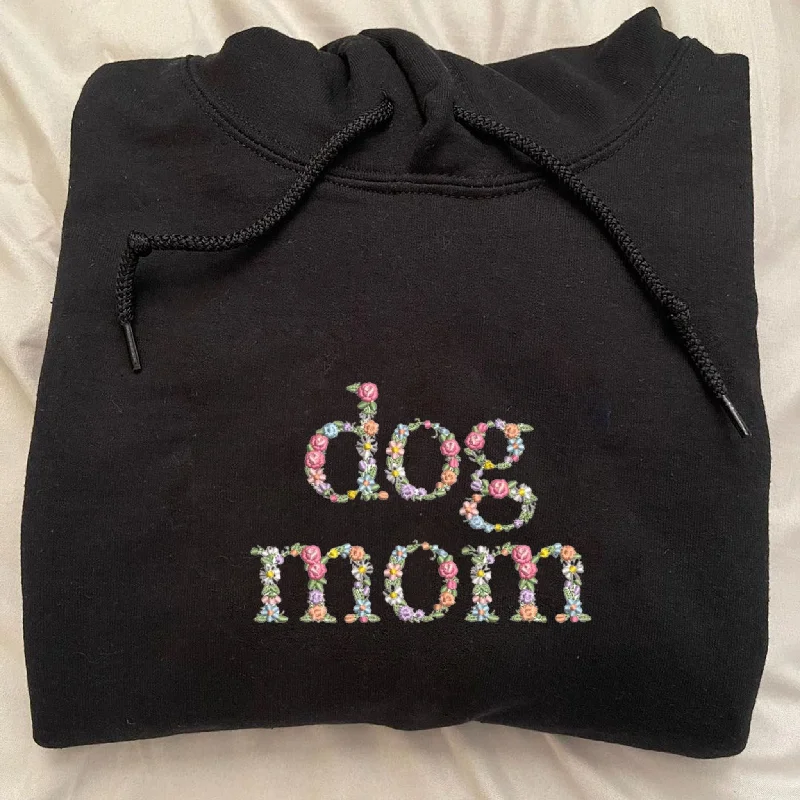 Custom Embroidered Dog Mom Hoodie, Personalized Hoodie with Icon, Gift For Dog Owners