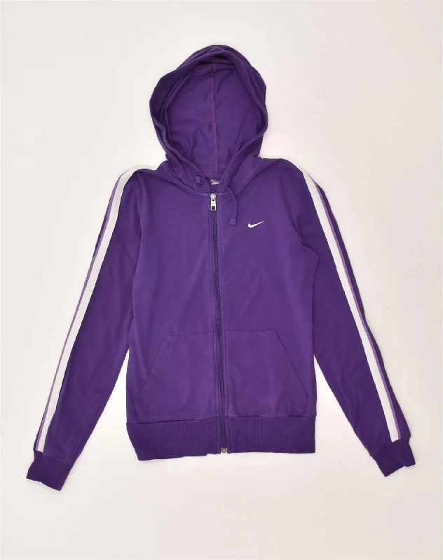 NIKE Womens The Athletic Dept. Zip Hoodie Sweater UK 8-10 Small Purple