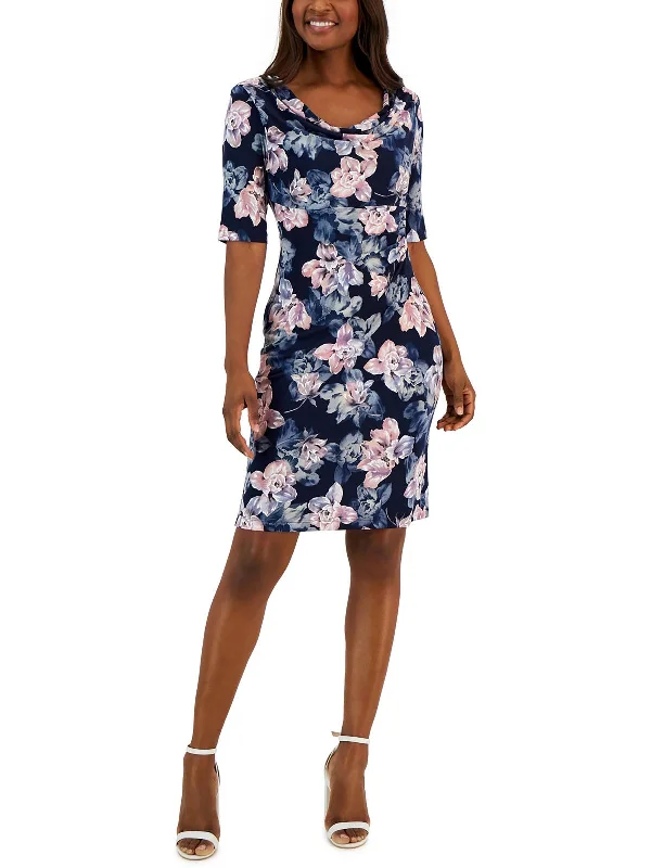 Womens Party Floral Print Sheath Dress