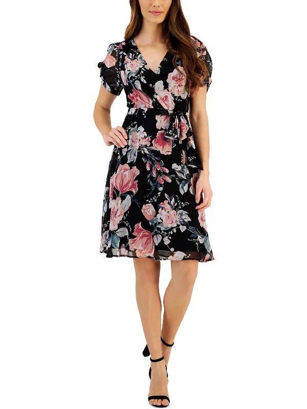 Womens Wedding Guest Knee-Length Shift Dress