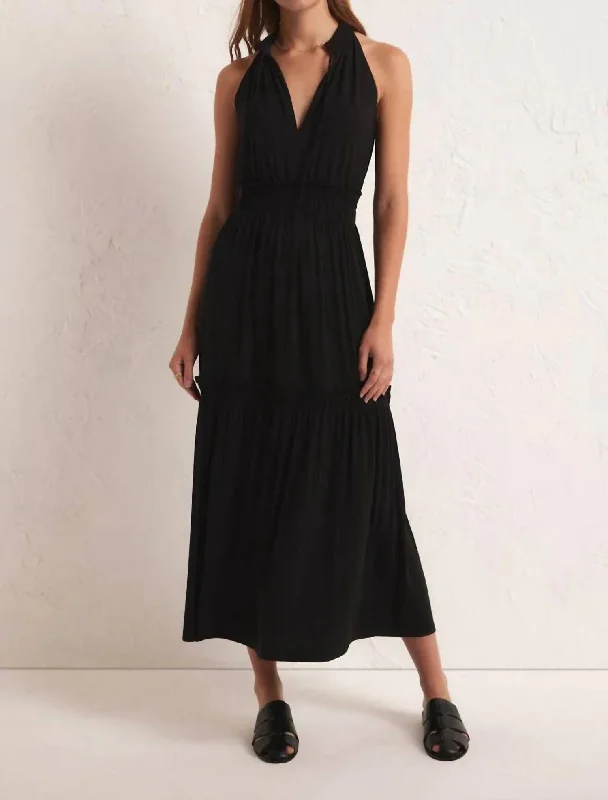 Rhea Midi Dress In Black