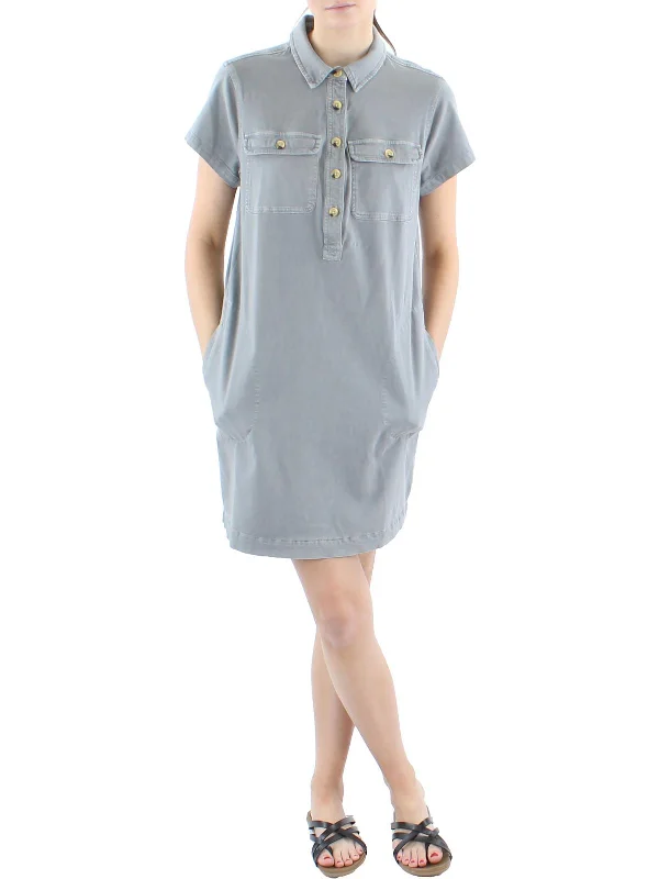 Womens Collared Mini Shirtdress