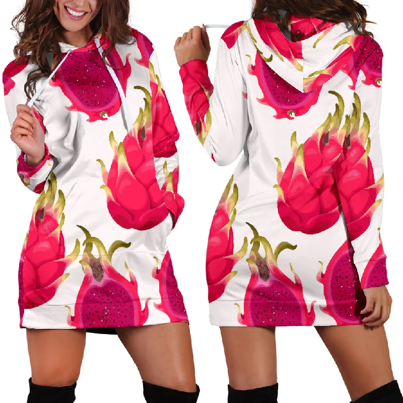 Dragon Fruits Design Pattern Women'S Hoodie Dress