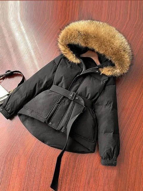 Ashoreshop Factory Price 2021 New Winter Women Coat Thick Warm Large Real Fur