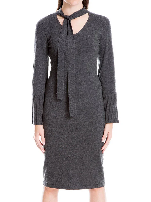 Womens Wool Blend Knee-Length Sweaterdress