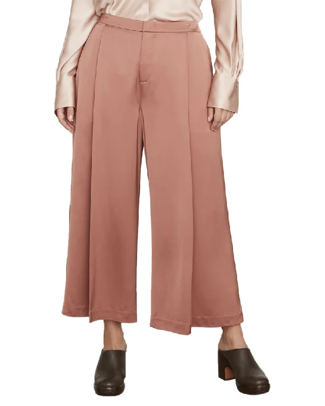 Vince Plus Satin Pleat Front Crop Wide