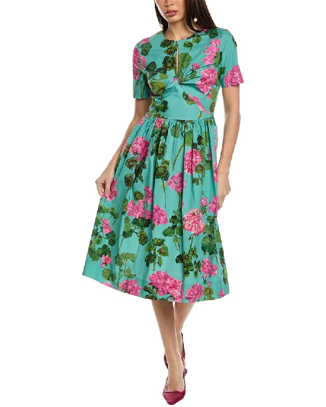 Oscar de la Renta Twist Midi Dress