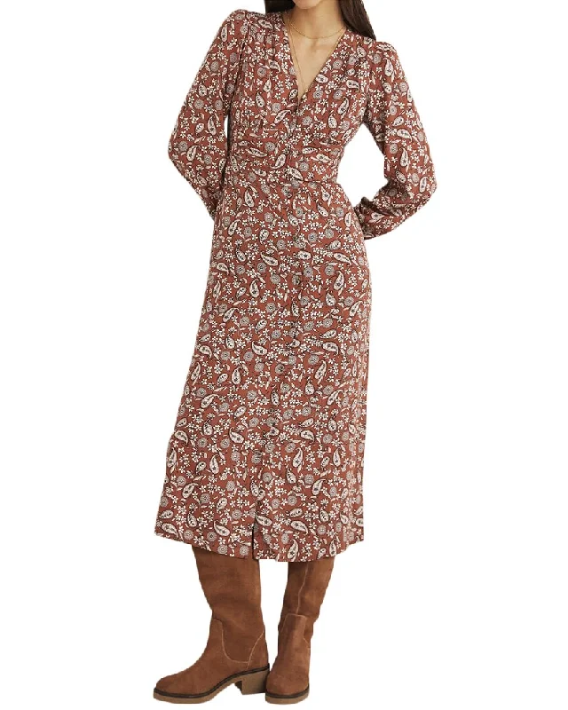 Boden Button Through Midi Tea Dress