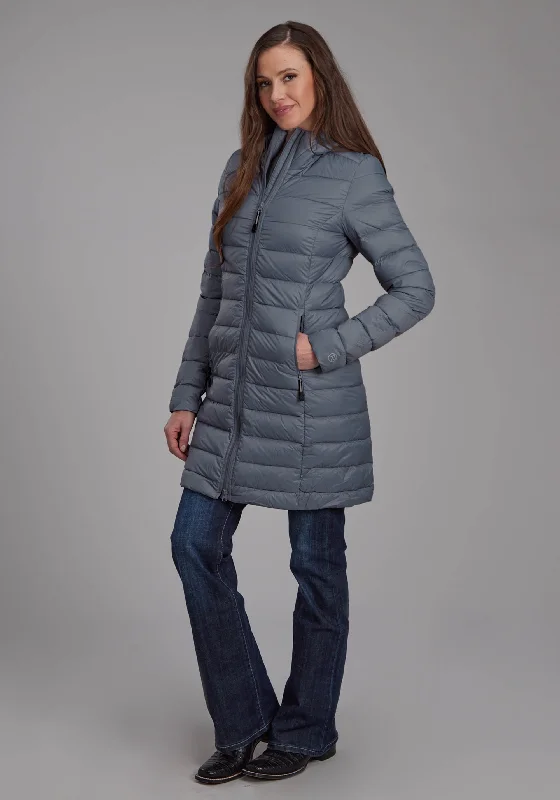 2165 SILVER BLUE DOWN PROOF LONG COAT