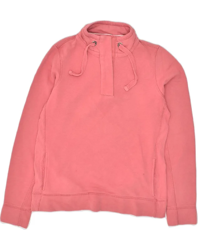 FAT FACE Womens Zip Neck Sweatshirt Jumper UK 12 Medium  Pink Cotton