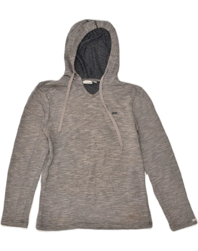 VANS Womens Hoodie Jumper UK 14 Large Grey Cotton