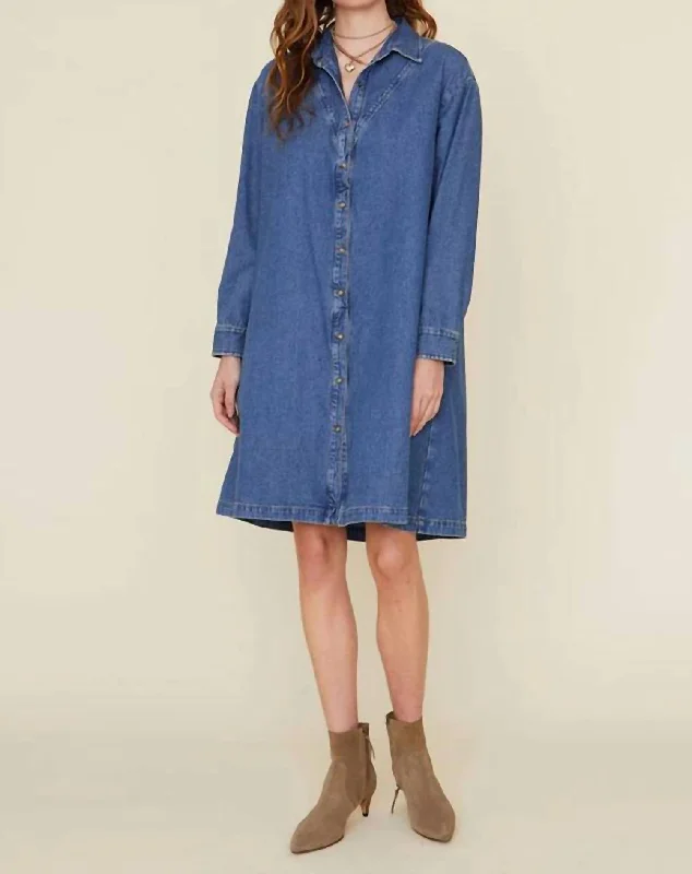 Keegan Denim Dress In Nightingale