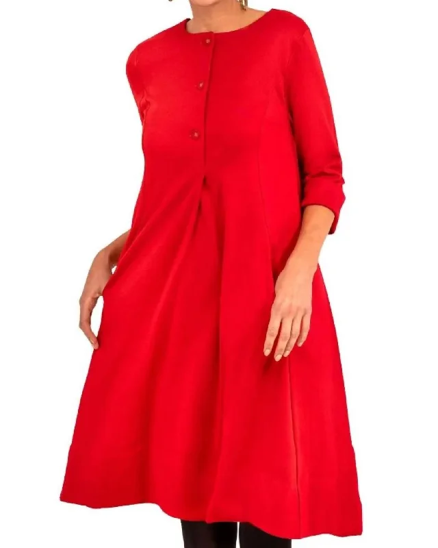 Ursula Ponte Dress In Red