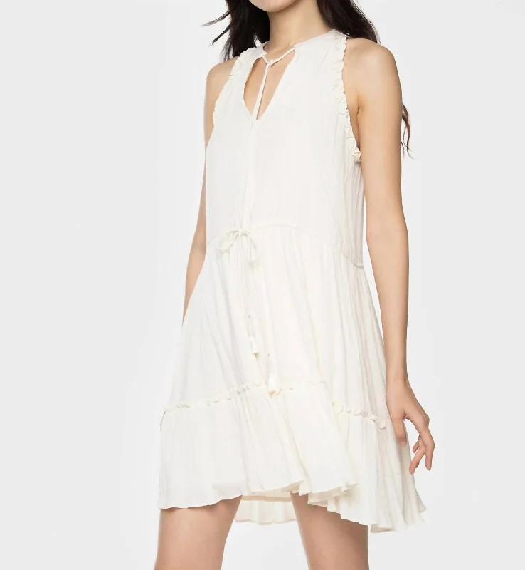 Carefree Flowy Mini Dress In Light Birch