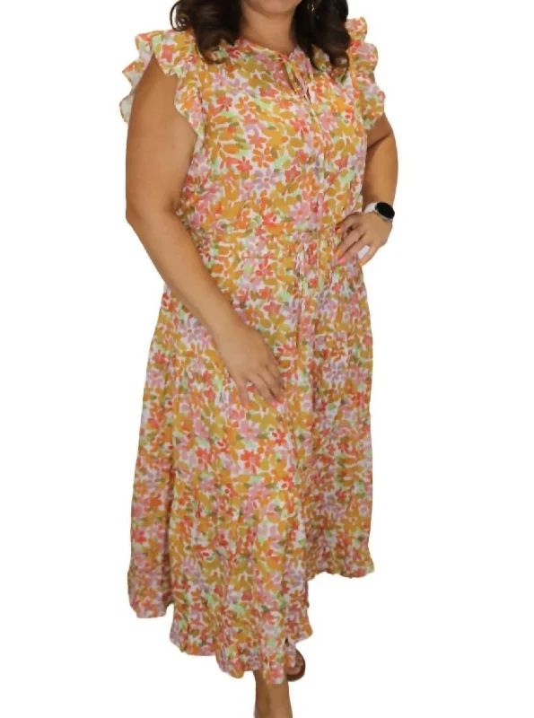 Flowers In Your Hair Dress In Multi