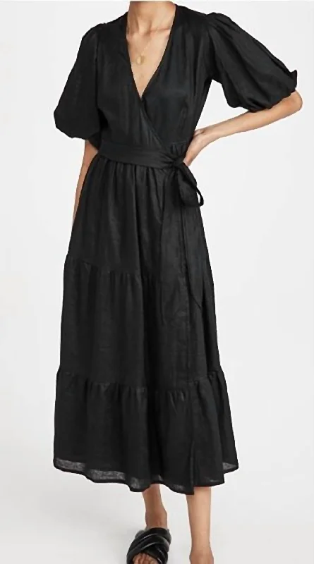 Edee Wrap Dress In Black