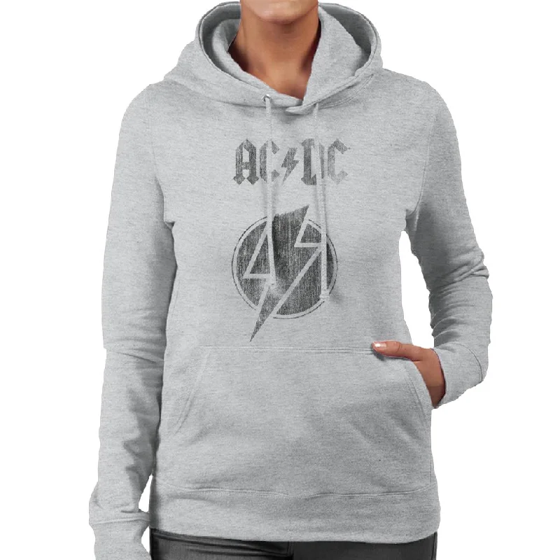 AC/DC Logo Ligtning Bolt Women's Hooded Sweatshirt