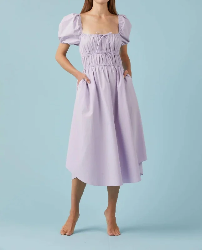 Frida Poplin Dress In Lavender