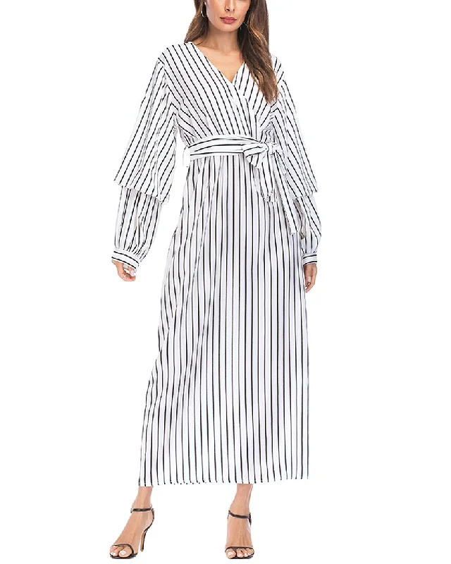 MONICA FASHION Belted Maxi Dress