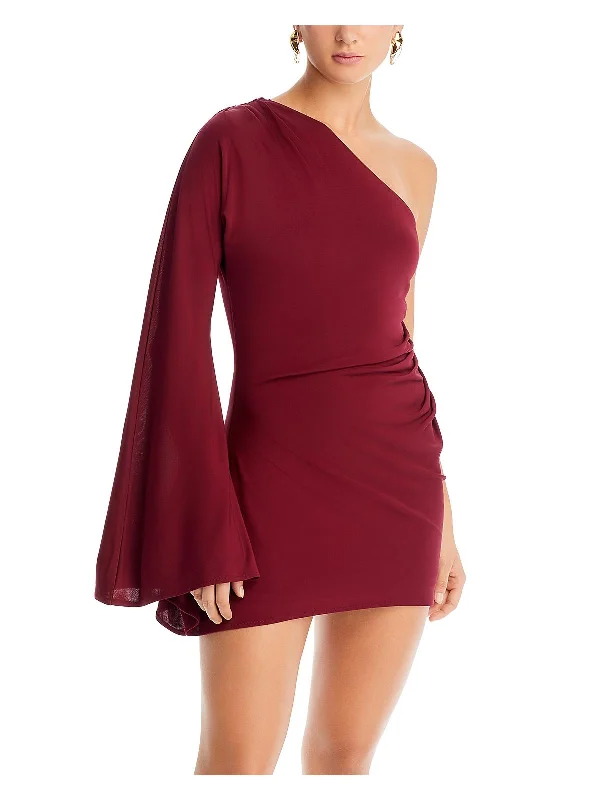 Amani Womens One Shoulder Mini Cocktail And Party Dress