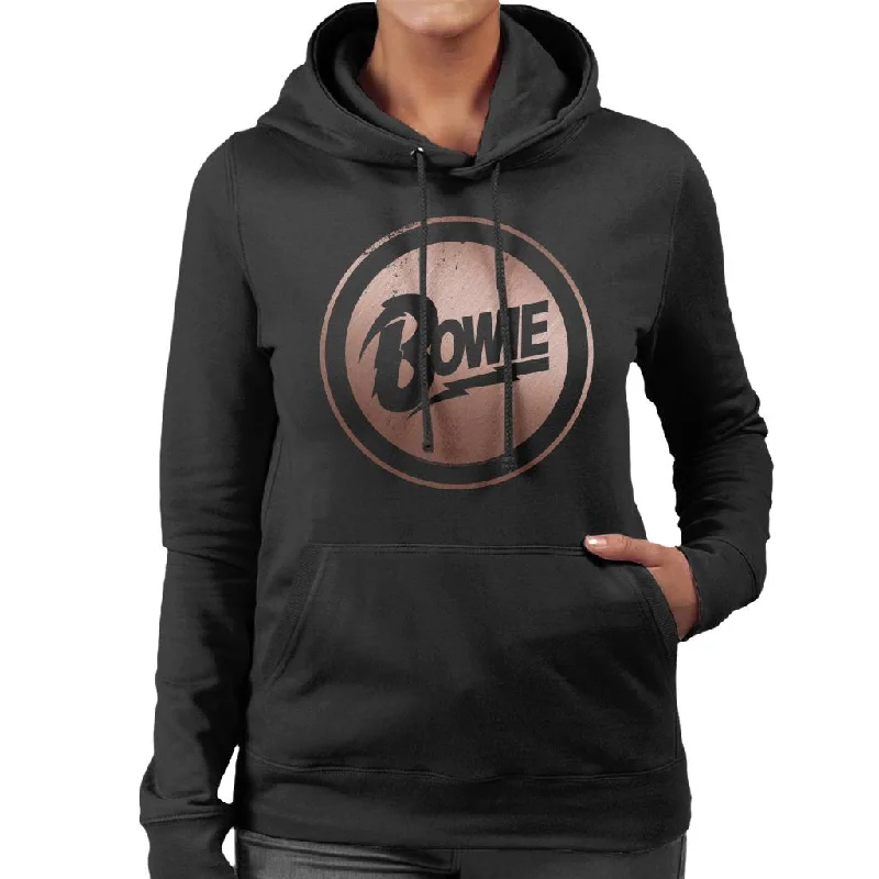 David Bowie Rose Gold Badge Women's Hooded Sweatshirt