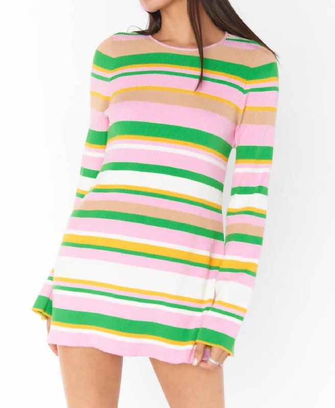 Away Mini Dress In Multi Rib Knit