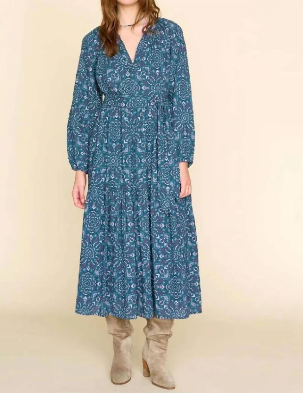 Ambrose Dress In Indigo Flora