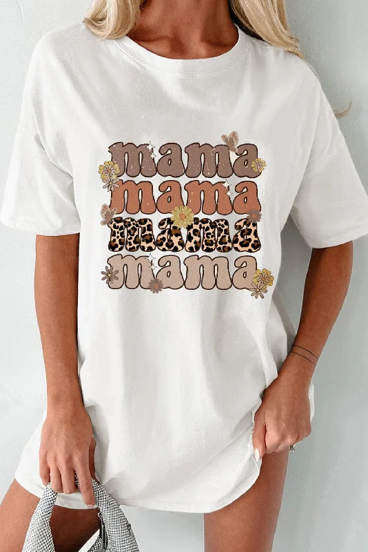 MAMA Round Neck Half Sleeve T-Shirt