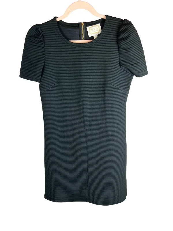 Puff Sleeve Mini Dress In Black