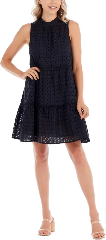 Biles Eyelet Dress In Black