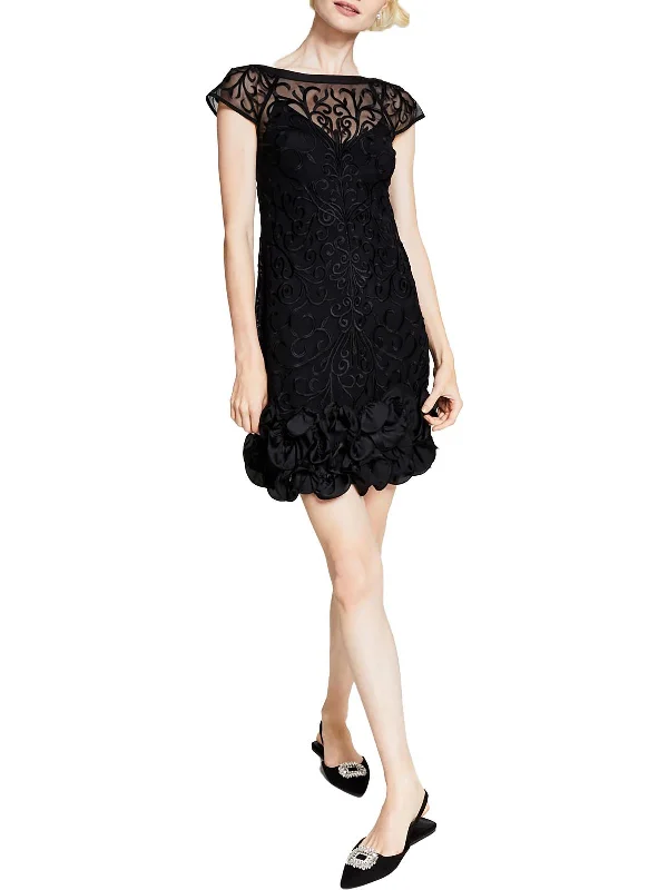 Womens Lace Short Sheath Dress