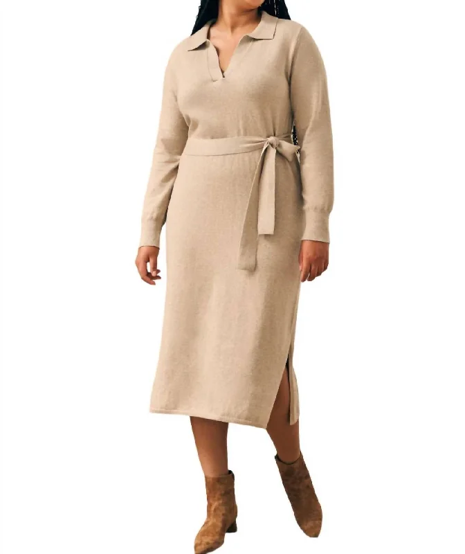 Jackson Sweater Dress In Oatmeal Heather