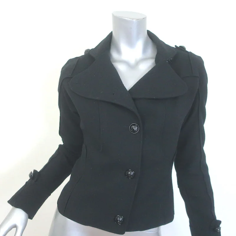 Balmain Jacket Black Wool-Cashmere Size 36