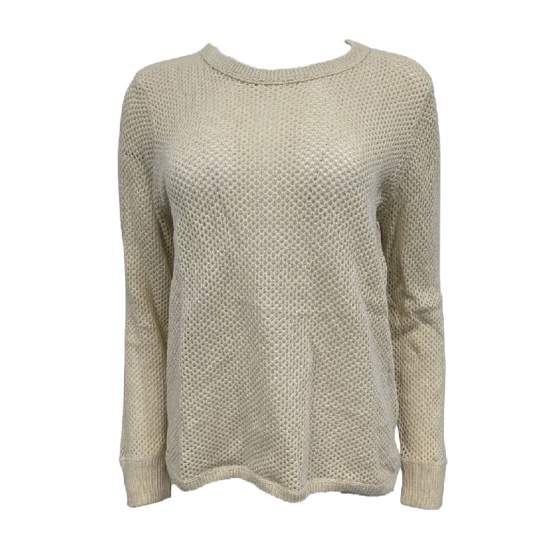 GANT RUGGER Women's Ivory Cotton Wool Meshy Sweater 481401 Size Large