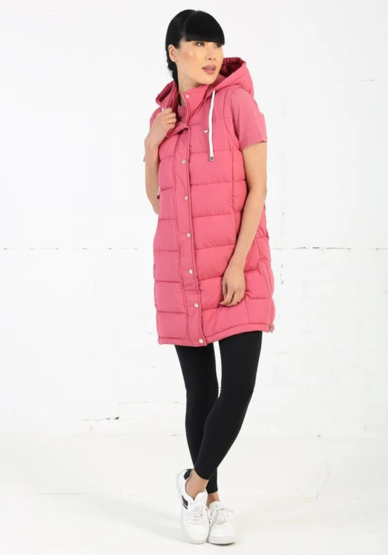 Rant & Rave Ginny Long Gilet, Rose Pink