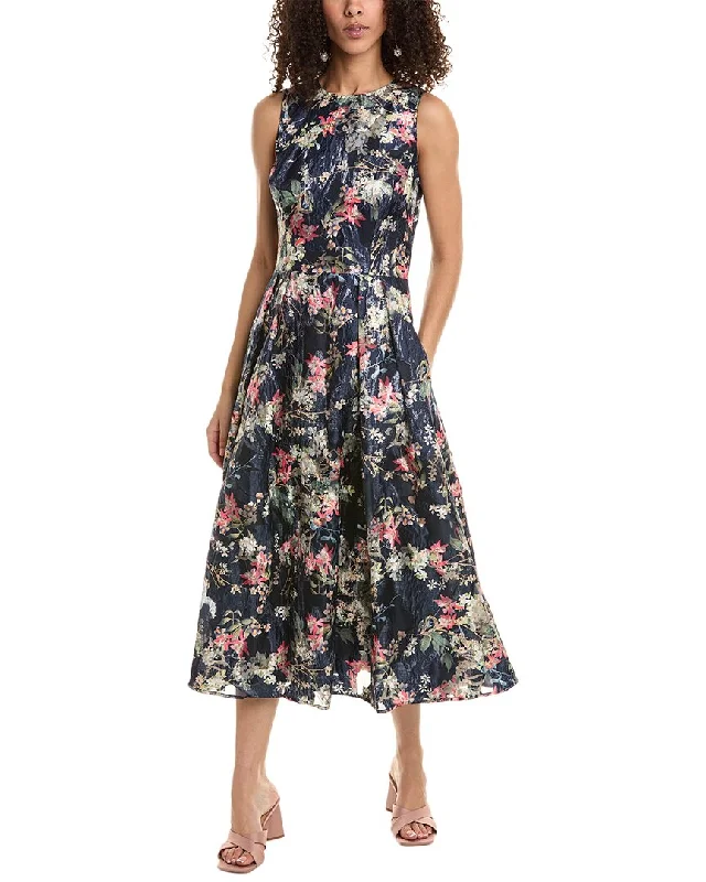 Teri Jon by Rickie Freeman Organza Jacquard Midi Dress