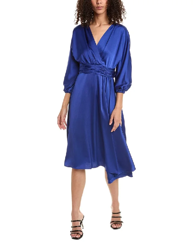 Teri Jon by Rickie Freeman Surplice Midi Dress